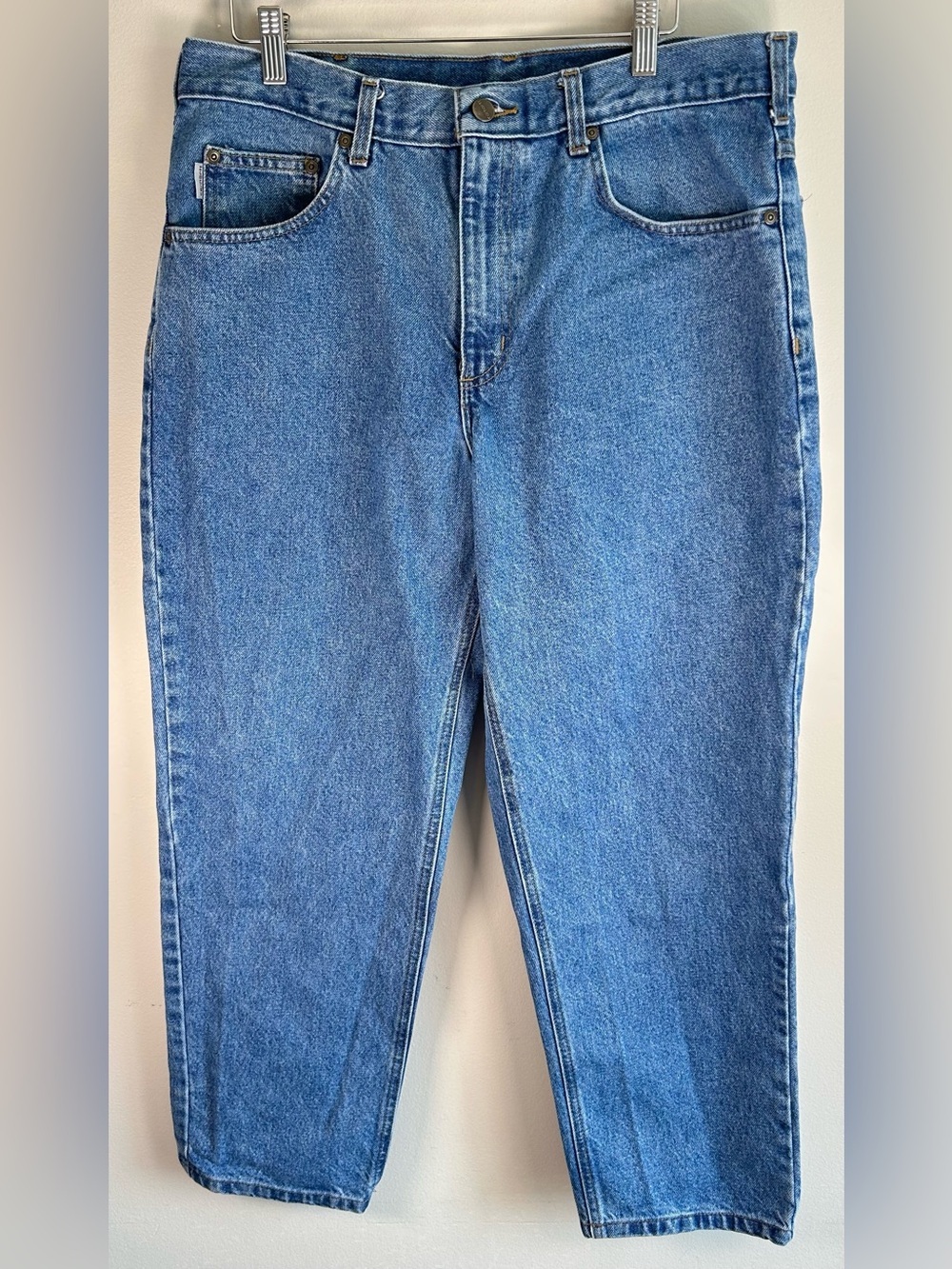 Carhartt Men’s Jeans 36x28 Blue Med Wash Relaxed Straight Denim Workwear B17 DST